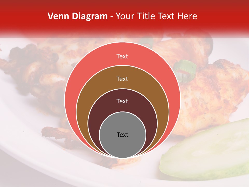 A White Plate Topped With Chicken And Vegetables PowerPoint Template