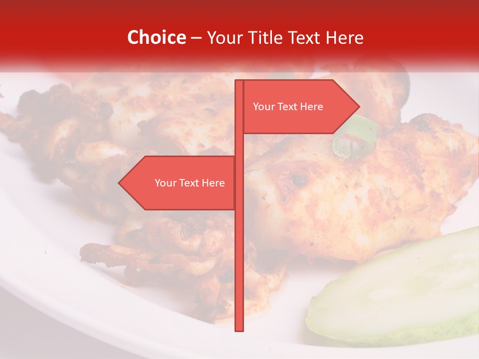 A White Plate Topped With Chicken And Vegetables PowerPoint Template