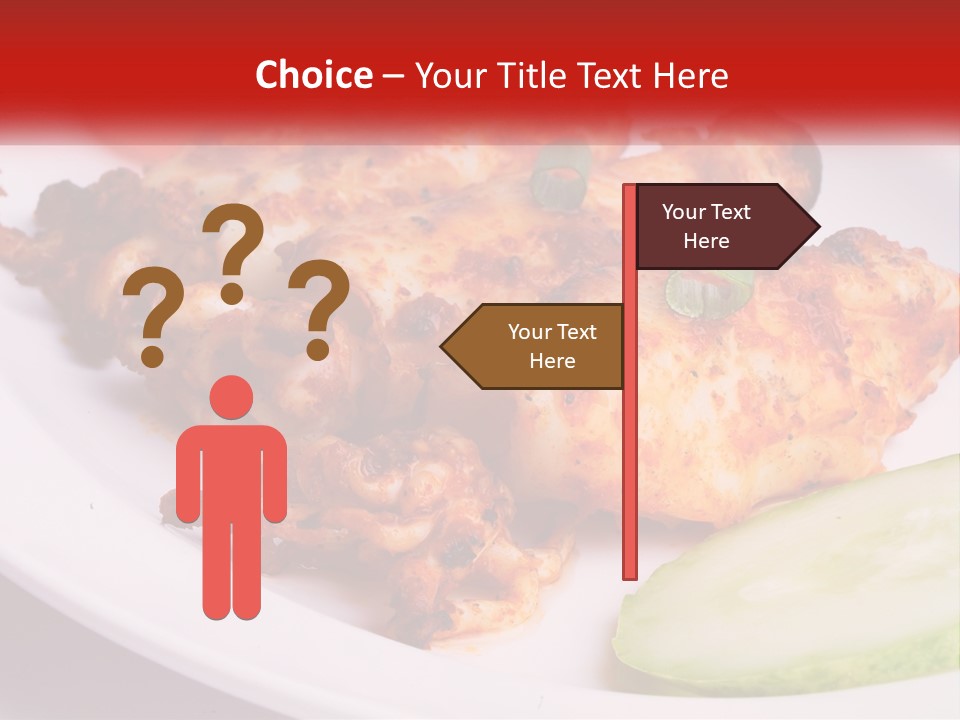 A White Plate Topped With Chicken And Vegetables PowerPoint Template