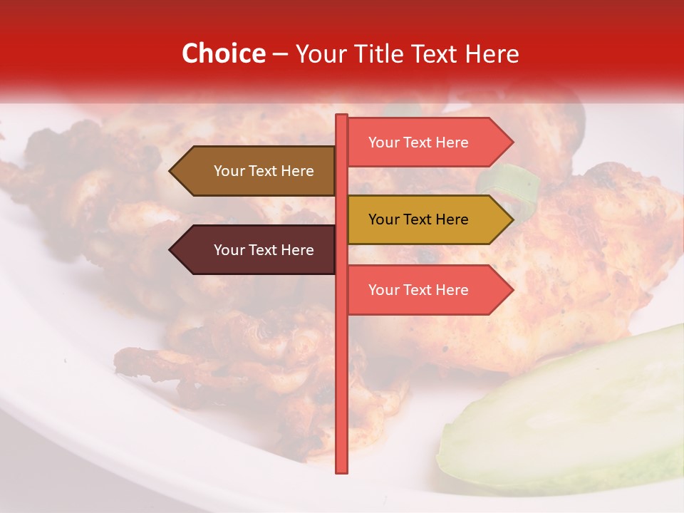 A White Plate Topped With Chicken And Vegetables PowerPoint Template