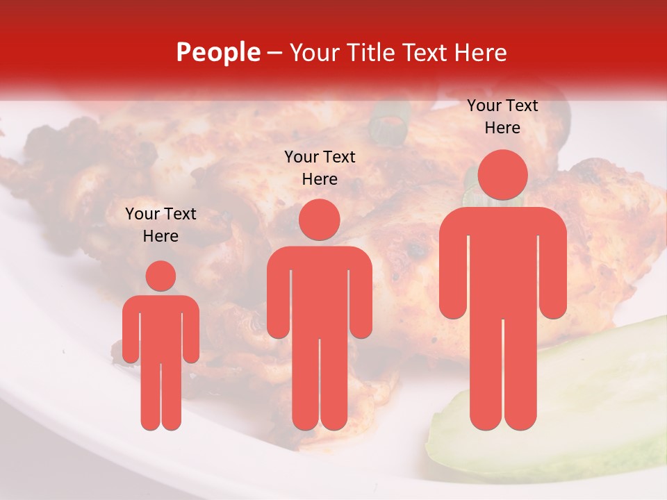 A White Plate Topped With Chicken And Vegetables PowerPoint Template