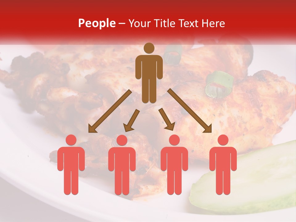 A White Plate Topped With Chicken And Vegetables PowerPoint Template