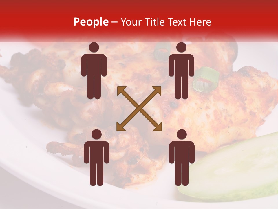 A White Plate Topped With Chicken And Vegetables PowerPoint Template
