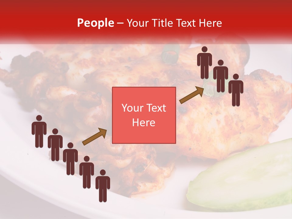 A White Plate Topped With Chicken And Vegetables PowerPoint Template
