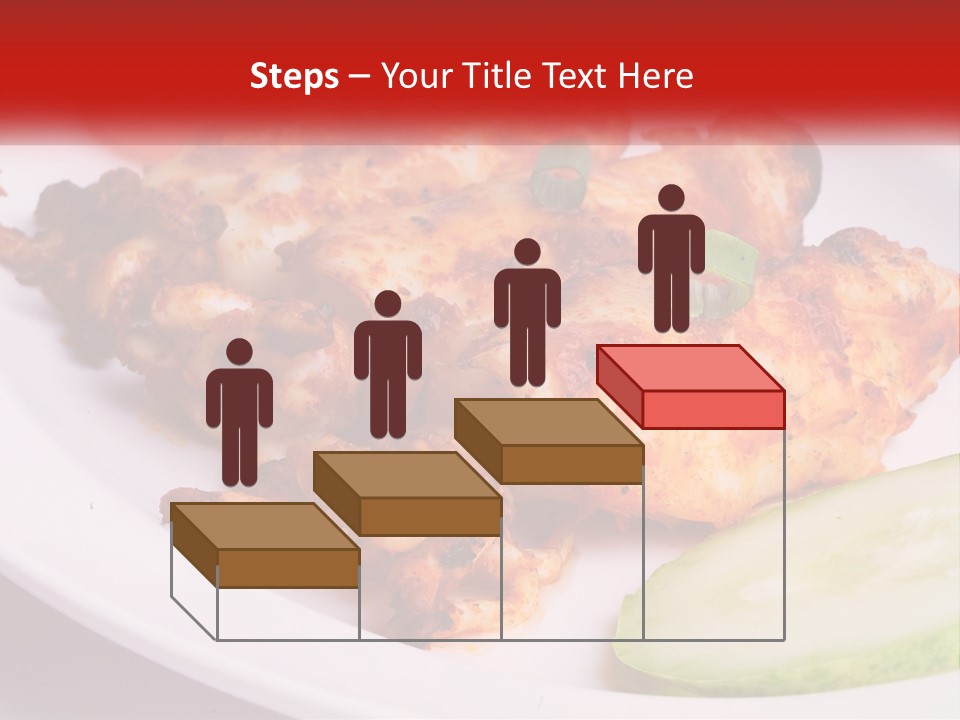 A White Plate Topped With Chicken And Vegetables PowerPoint Template