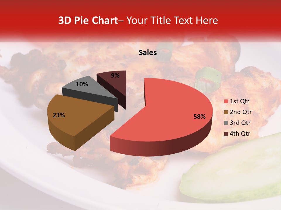 A White Plate Topped With Chicken And Vegetables PowerPoint Template