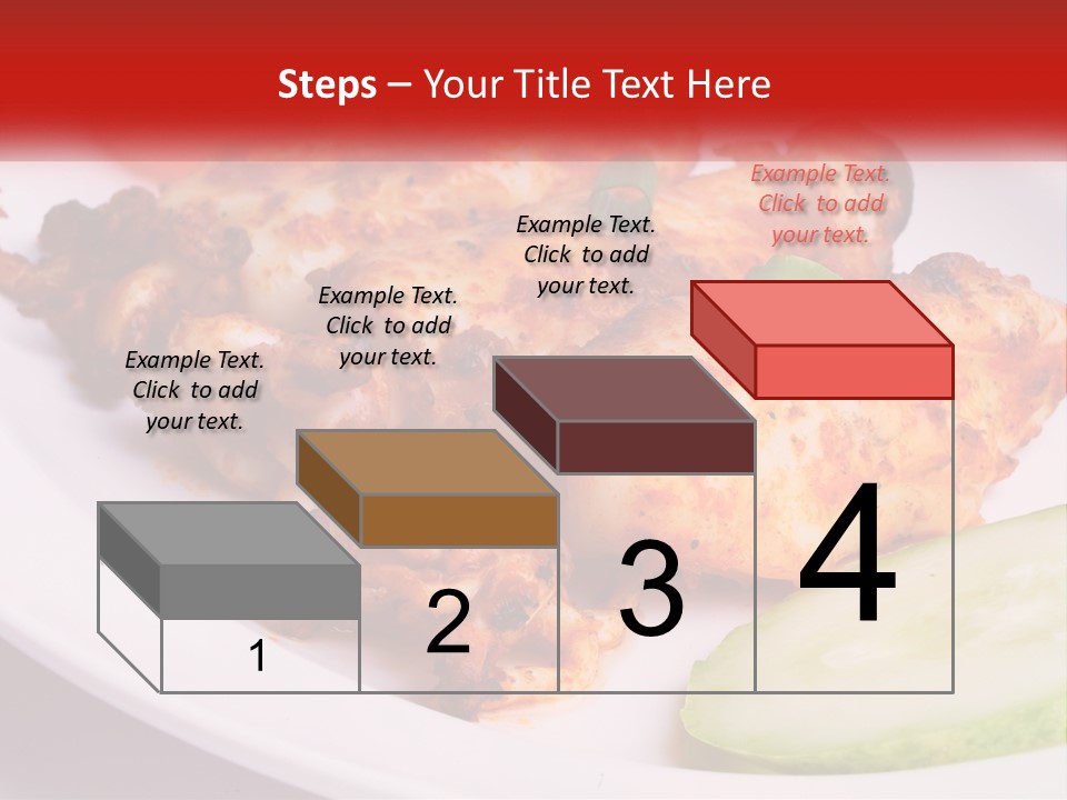 A White Plate Topped With Chicken And Vegetables PowerPoint Template