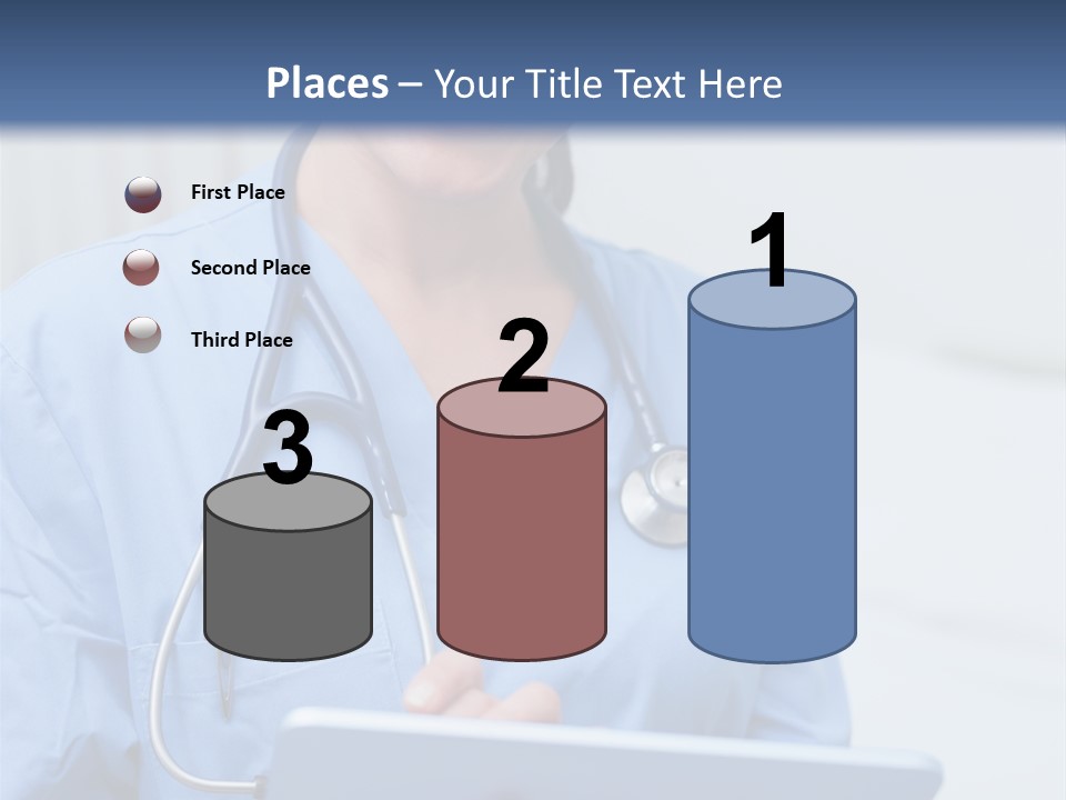 A Woman Doctor Is Holding A Tablet Computer PowerPoint Template