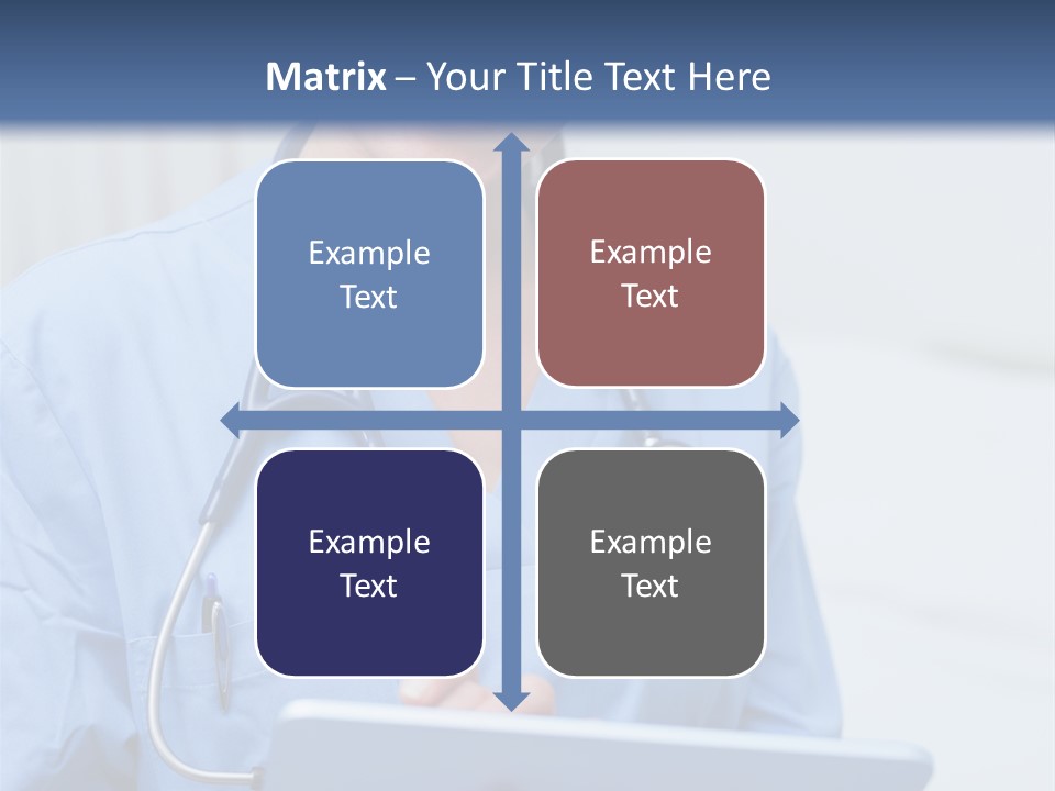 A Woman Doctor Is Holding A Tablet Computer PowerPoint Template