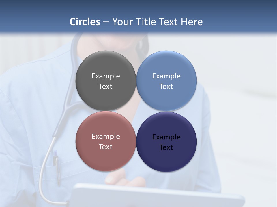 A Woman Doctor Is Holding A Tablet Computer PowerPoint Template