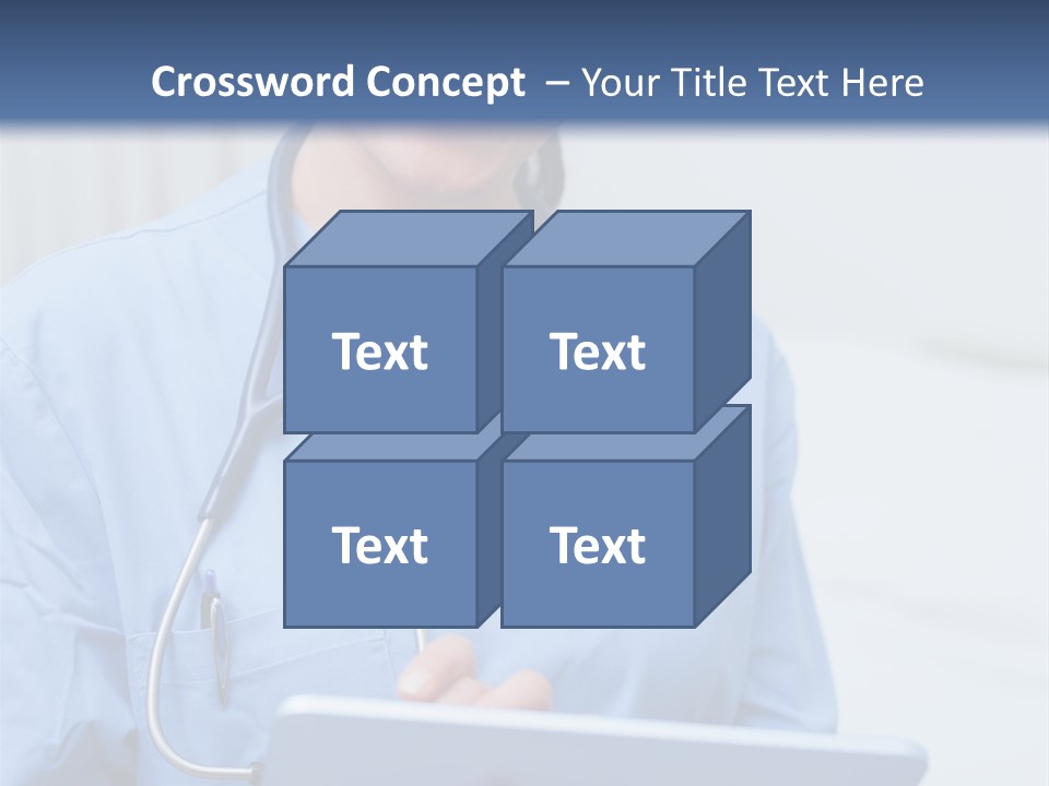 A Woman Doctor Is Holding A Tablet Computer PowerPoint Template