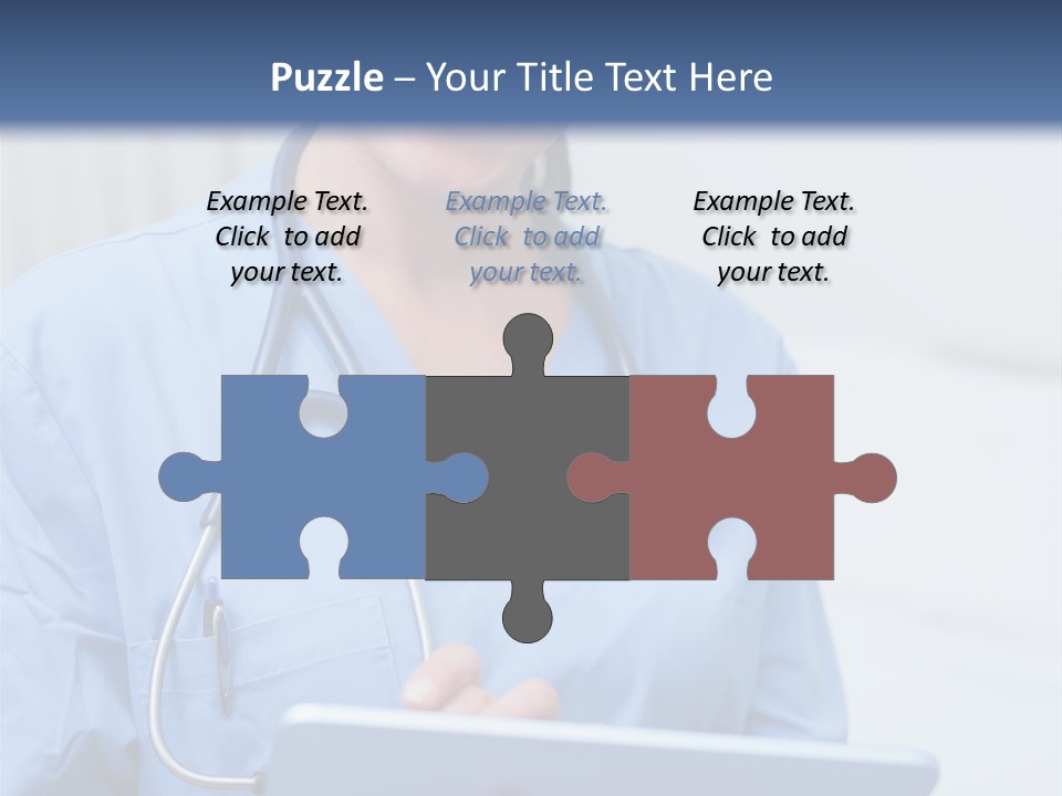 A Woman Doctor Is Holding A Tablet Computer PowerPoint Template