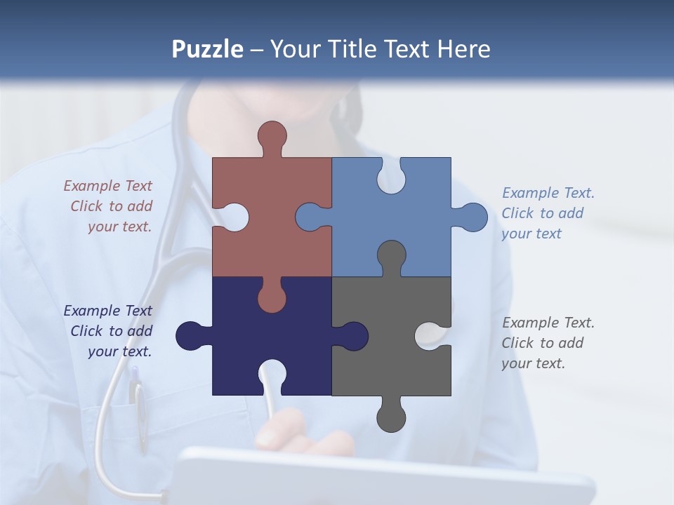 A Woman Doctor Is Holding A Tablet Computer PowerPoint Template