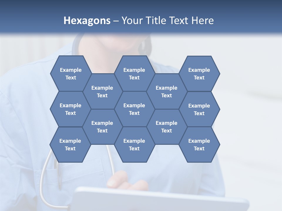 A Woman Doctor Is Holding A Tablet Computer PowerPoint Template