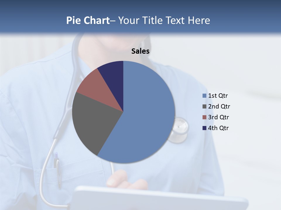 A Woman Doctor Is Holding A Tablet Computer PowerPoint Template