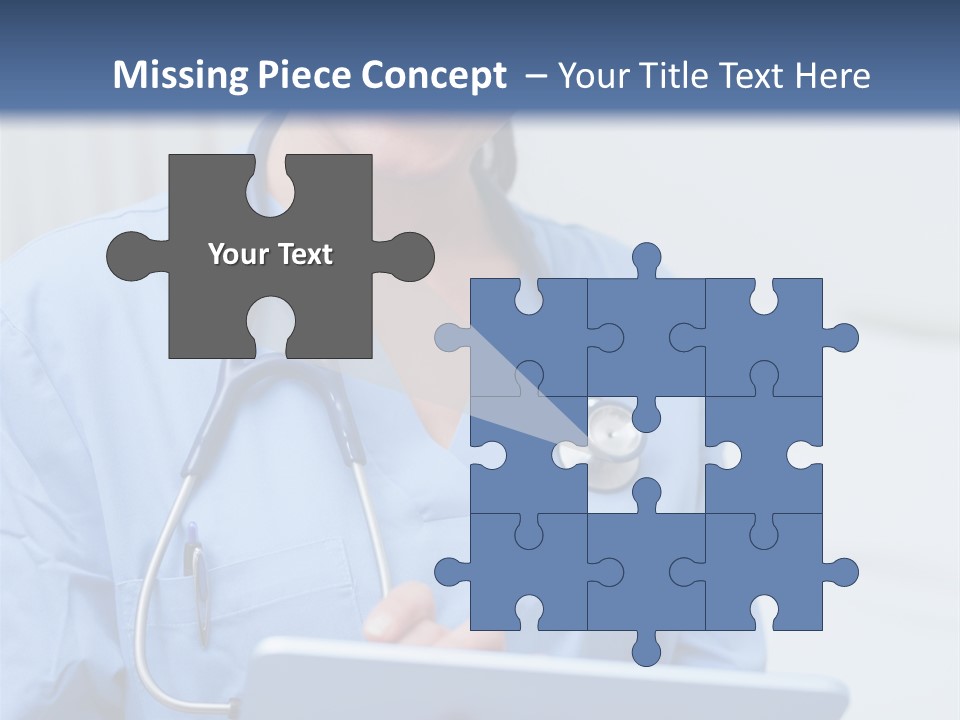 A Woman Doctor Is Holding A Tablet Computer PowerPoint Template