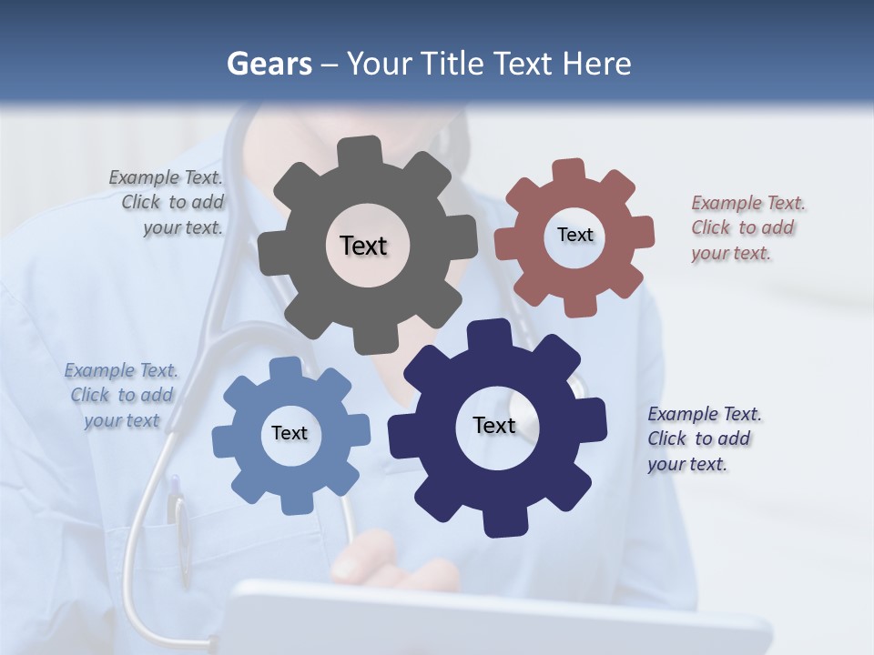 A Woman Doctor Is Holding A Tablet Computer PowerPoint Template