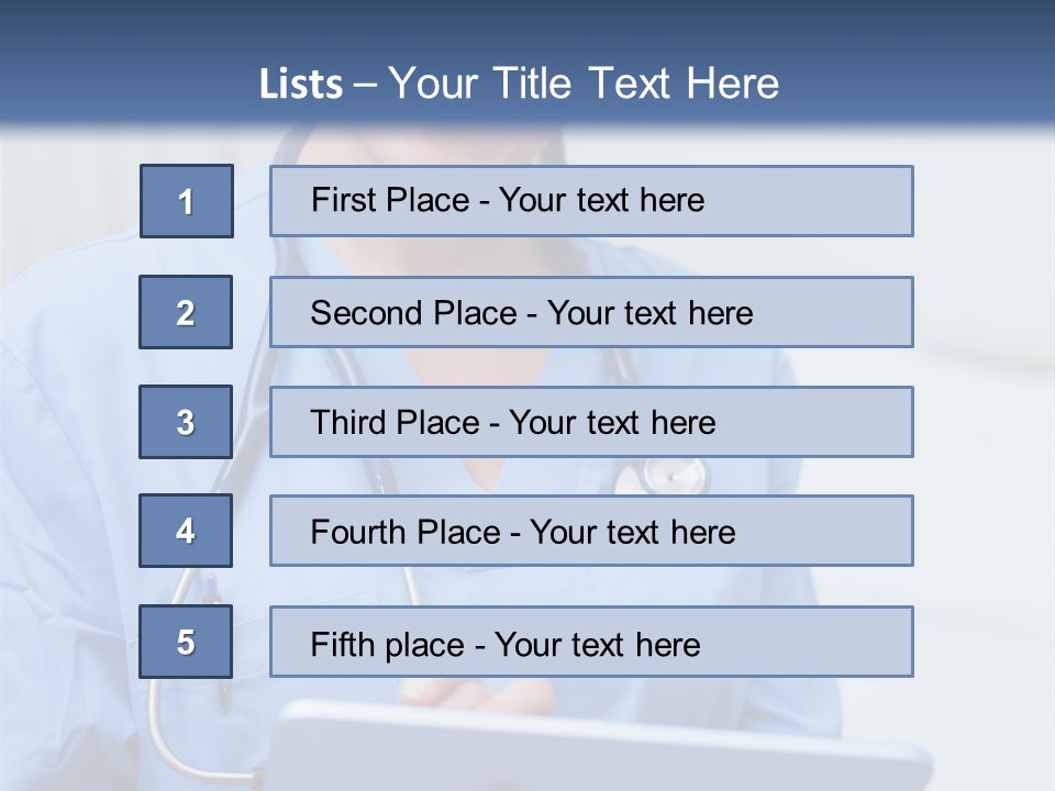 A Woman Doctor Is Holding A Tablet Computer PowerPoint Template