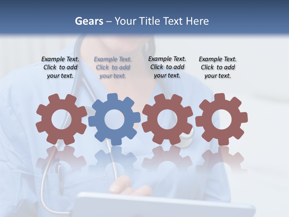 A Woman Doctor Is Holding A Tablet Computer PowerPoint Template