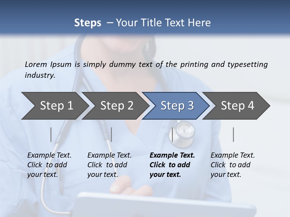 A Woman Doctor Is Holding A Tablet Computer PowerPoint Template
