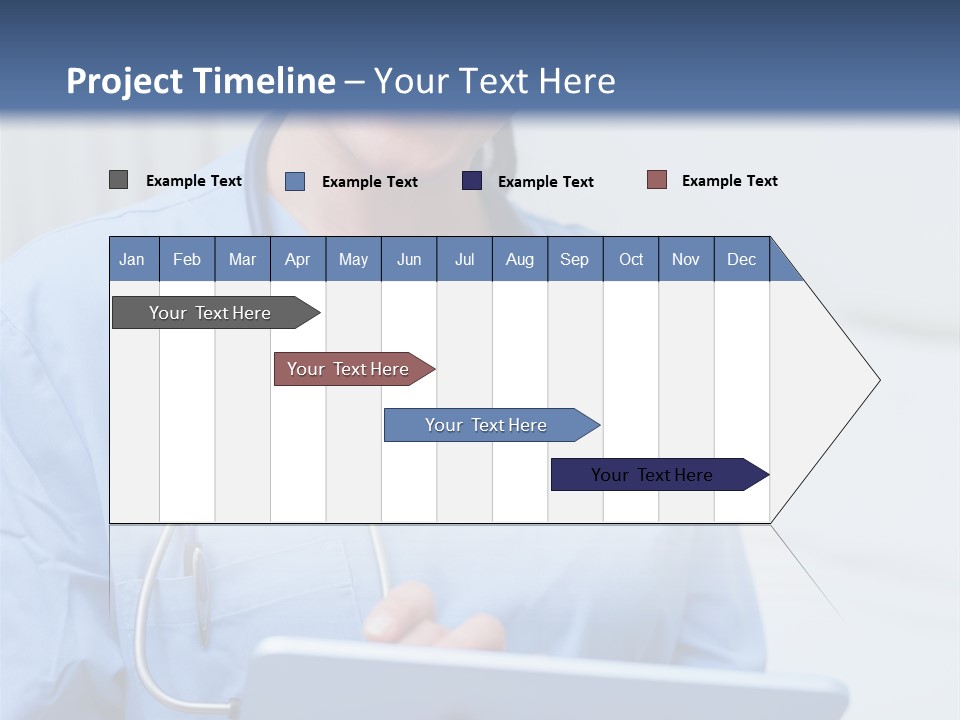 A Woman Doctor Is Holding A Tablet Computer PowerPoint Template