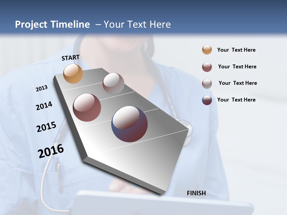 A Woman Doctor Is Holding A Tablet Computer PowerPoint Template