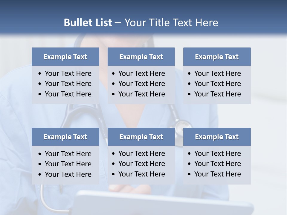 A Woman Doctor Is Holding A Tablet Computer PowerPoint Template