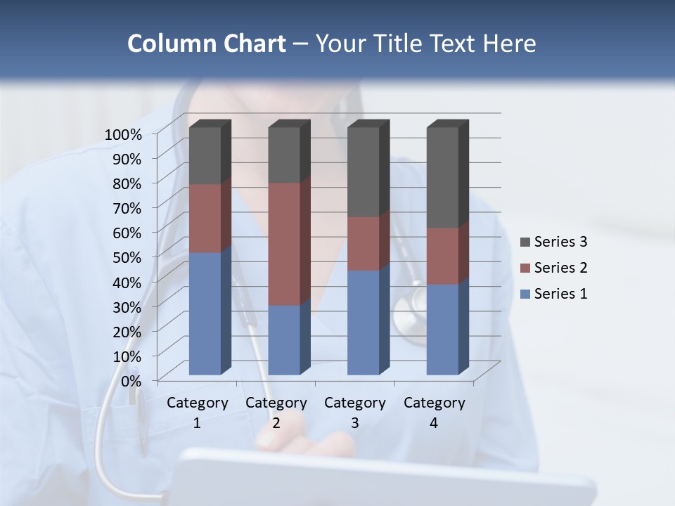 A Woman Doctor Is Holding A Tablet Computer PowerPoint Template