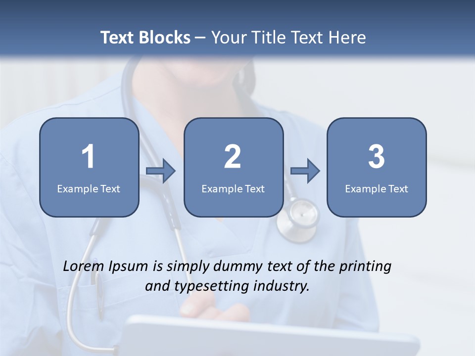A Woman Doctor Is Holding A Tablet Computer PowerPoint Template