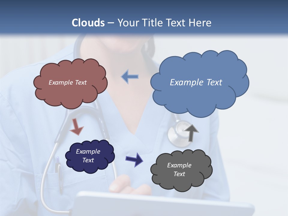 A Woman Doctor Is Holding A Tablet Computer PowerPoint Template