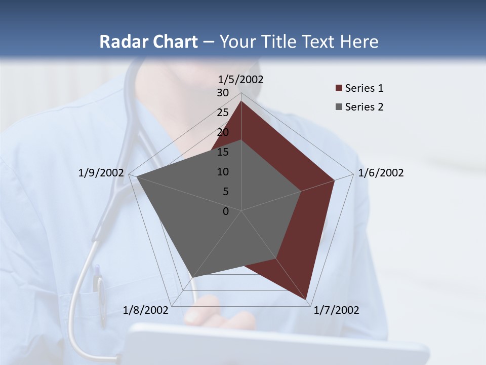A Woman Doctor Is Holding A Tablet Computer PowerPoint Template