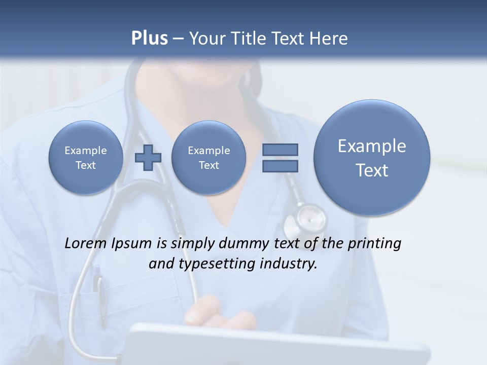 A Woman Doctor Is Holding A Tablet Computer PowerPoint Template