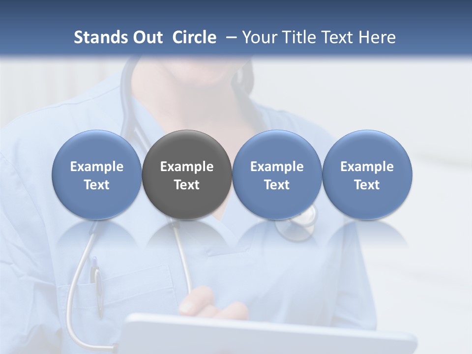 A Woman Doctor Is Holding A Tablet Computer PowerPoint Template