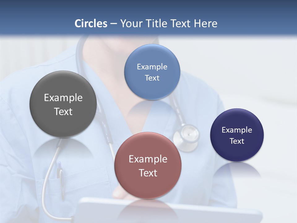 A Woman Doctor Is Holding A Tablet Computer PowerPoint Template