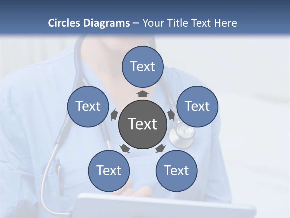 A Woman Doctor Is Holding A Tablet Computer PowerPoint Template