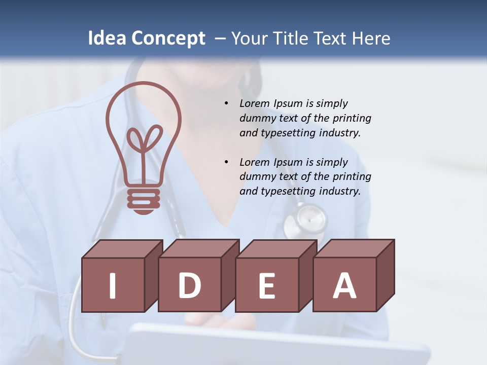 A Woman Doctor Is Holding A Tablet Computer PowerPoint Template