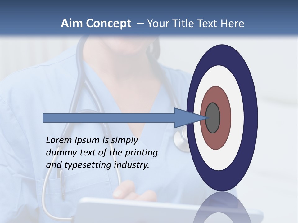 A Woman Doctor Is Holding A Tablet Computer PowerPoint Template