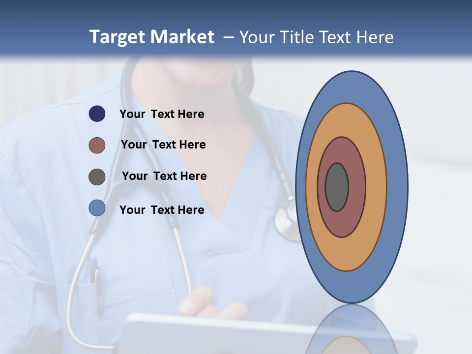 A Woman Doctor Is Holding A Tablet Computer PowerPoint Template