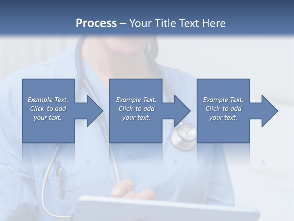 A Woman Doctor Is Holding A Tablet Computer PowerPoint Template