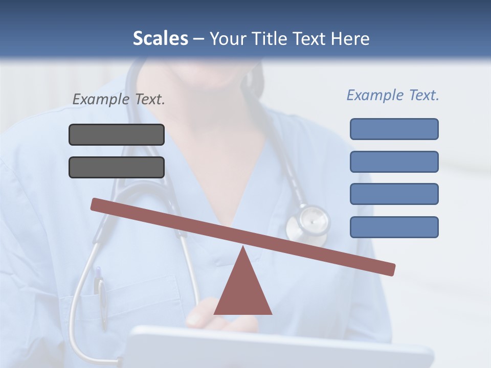 A Woman Doctor Is Holding A Tablet Computer PowerPoint Template