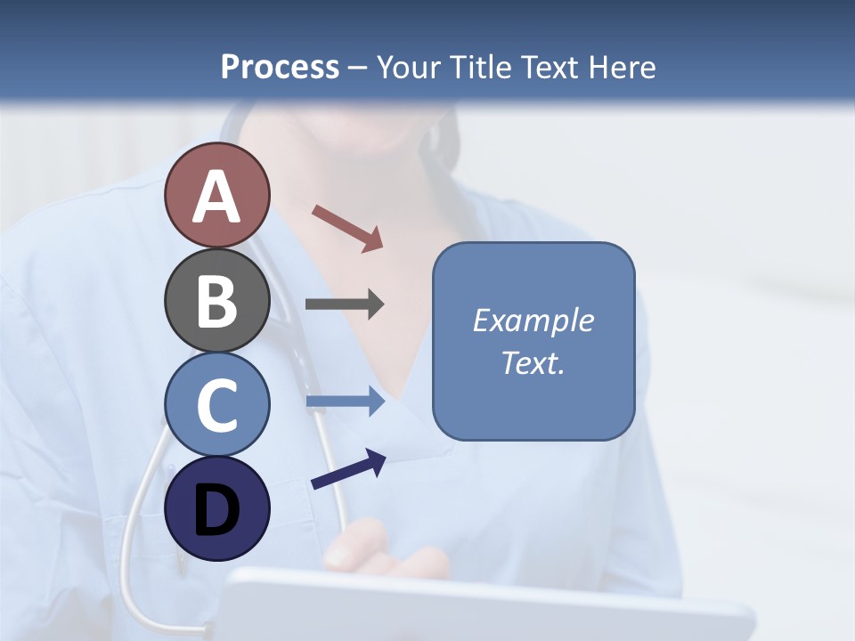 A Woman Doctor Is Holding A Tablet Computer PowerPoint Template