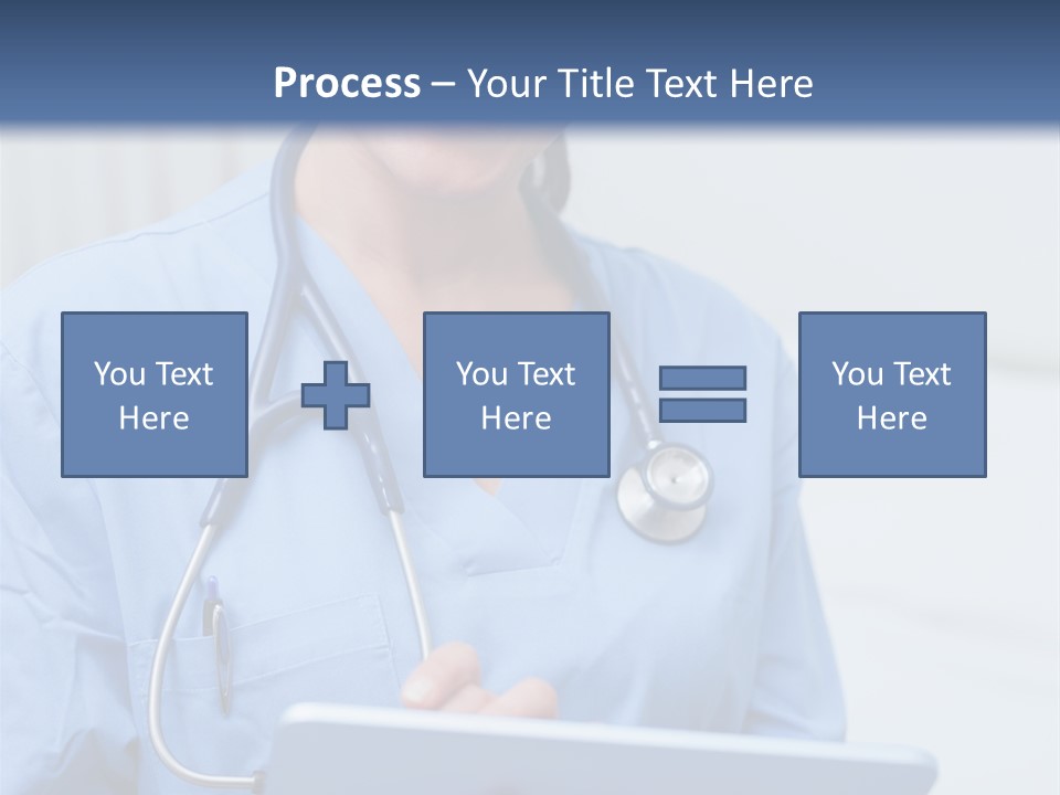 A Woman Doctor Is Holding A Tablet Computer PowerPoint Template