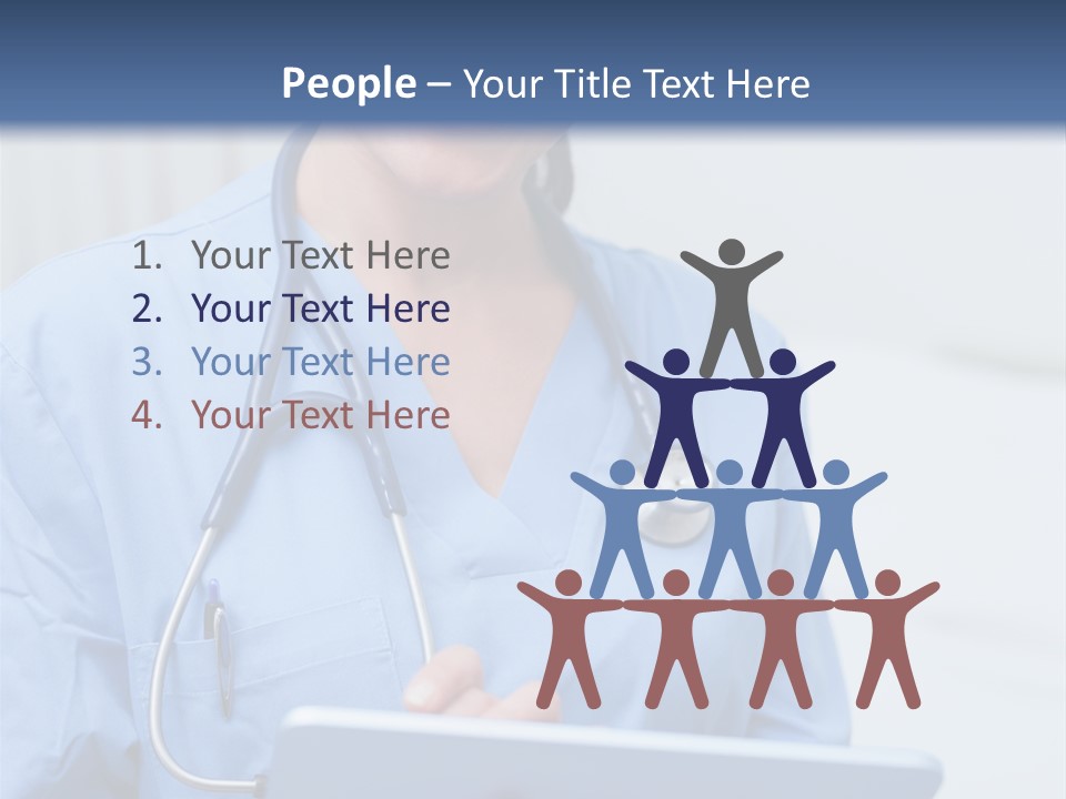 A Woman Doctor Is Holding A Tablet Computer PowerPoint Template