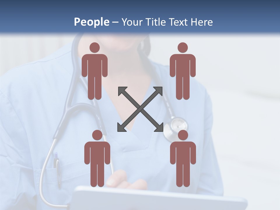 A Woman Doctor Is Holding A Tablet Computer PowerPoint Template