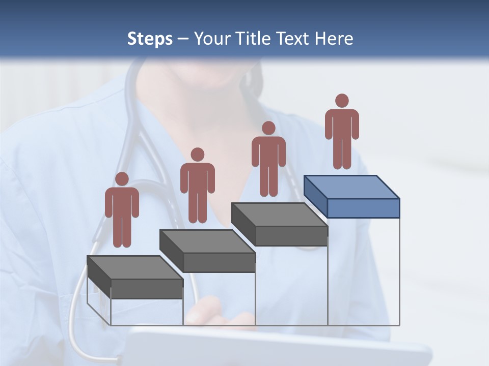 A Woman Doctor Is Holding A Tablet Computer PowerPoint Template