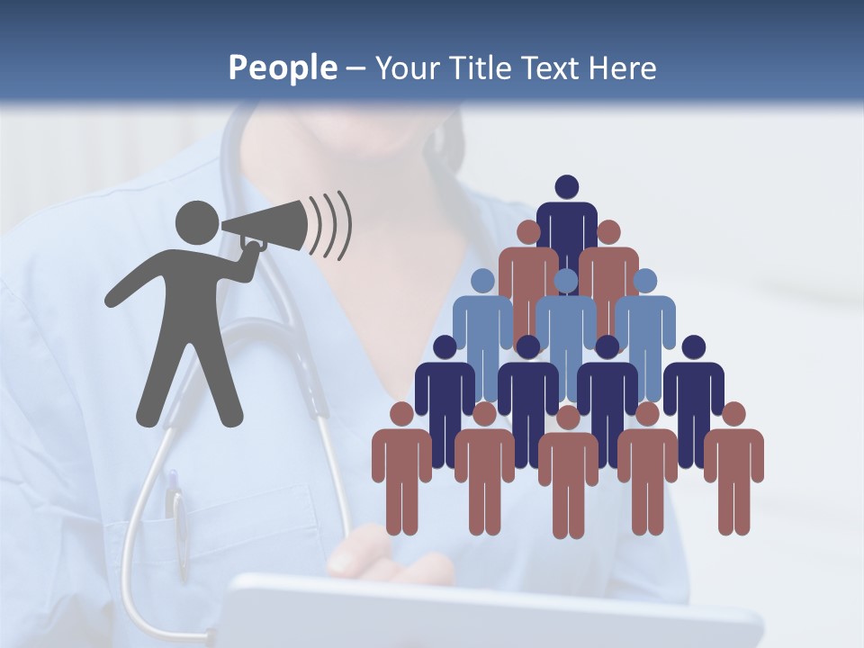 A Woman Doctor Is Holding A Tablet Computer PowerPoint Template