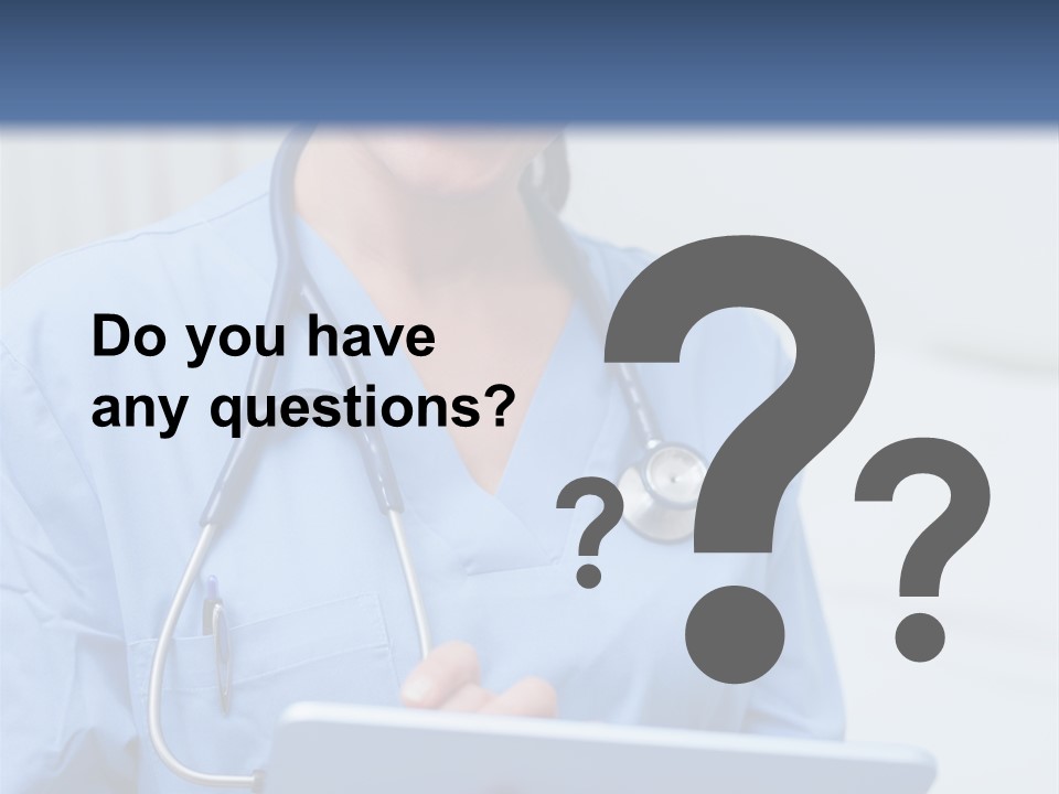 A Woman Doctor Is Holding A Tablet Computer PowerPoint Template