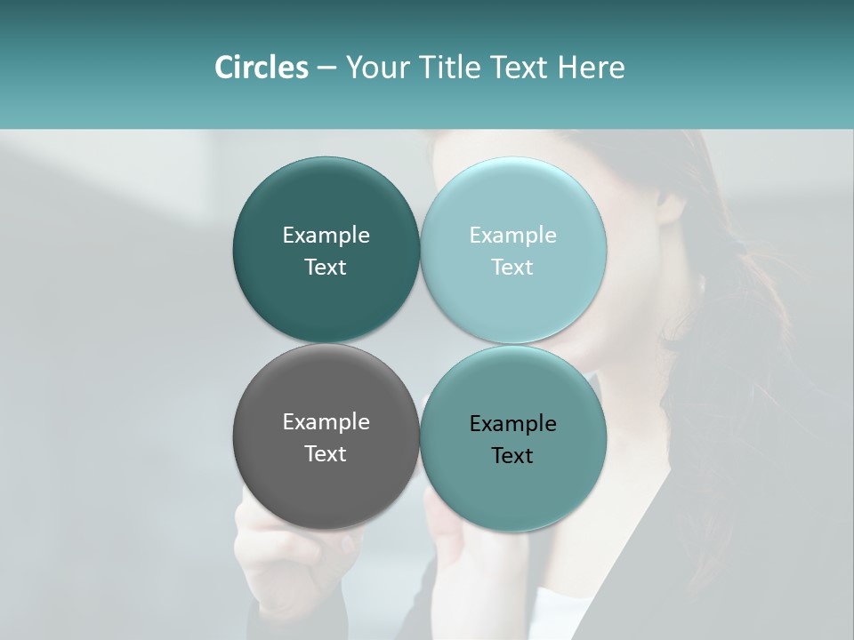 A Woman Holding A Cell Phone In Her Hand PowerPoint Template