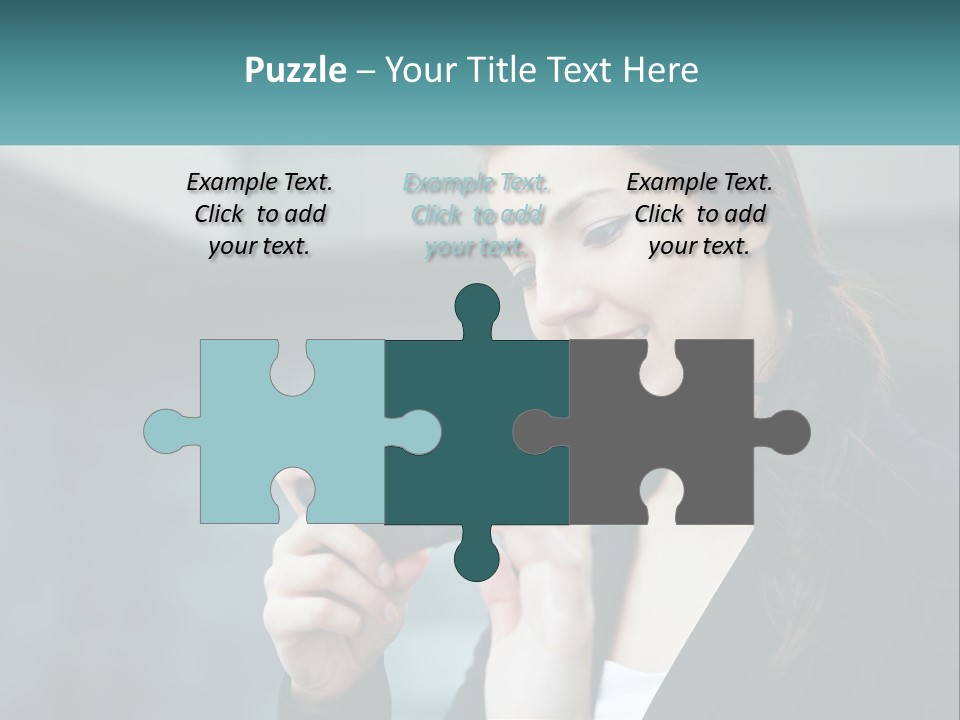 A Woman Holding A Cell Phone In Her Hand PowerPoint Template