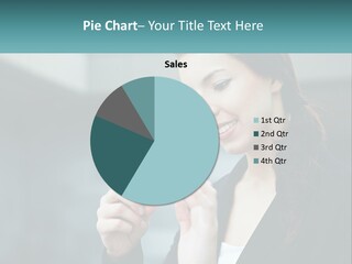 A Woman Holding A Cell Phone In Her Hand PowerPoint Template